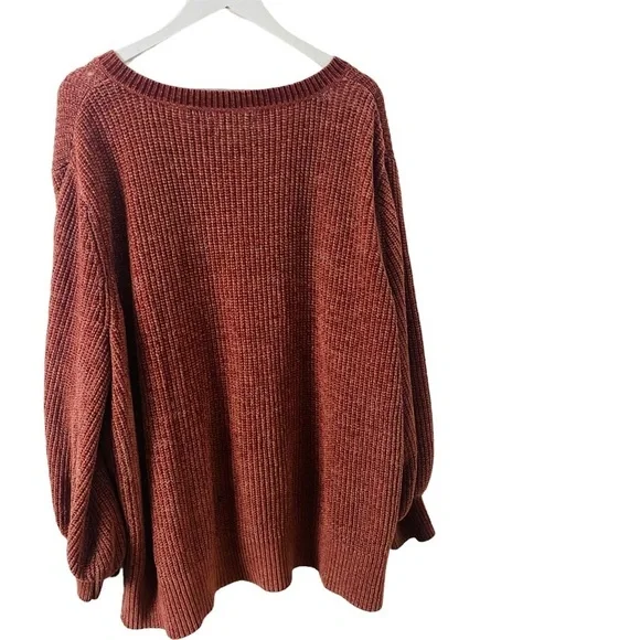 Ava Viv Pullover V-Neckline Soft & Cozy Knit Sweater. Rust Color Sz 4X - Picture 2 of 11